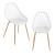 Scaune design FeliciaW set 2 buc plastic/metal alb [en.casa] HausGarden Leisure
