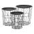Masuta cafea Aurora set 3 buc masuri diferite negru [en.casa] HausGarden Leisure