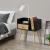 Masuta living Dodo cu sertar negru/efect lemn [en.casa] HausGarden Leisure
