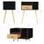 Masuta living Dodo cu sertar negru/efect lemn [en.casa] HausGarden Leisure