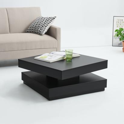 Masuta cafea Orizont cu blat rotativ negru [en.casa] HausGarden Leisure