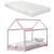 Pat copii Arti cu saltea 90 x 200 cm roz [en.casa] HausGarden Leisure