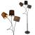 Lampadar Treviso 3 x E14 maro negru gri [lux.pro] HausGarden Leisure