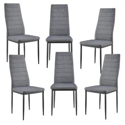 Scaune bucatarie Dolly set 6 buc metal/textil gri [en.casa] HausGarden Leisure