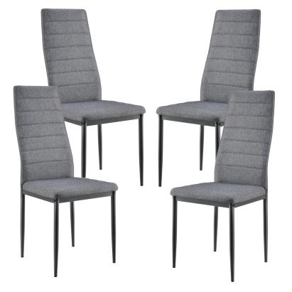 Scaune bucatarie Dolly set 4 buc metal/textil gri [en.casa] HausGarden Leisure