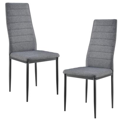 Scaune bucatarie Dolly set 2 buc metal/textil gri [en.casa] HausGarden Leisure
