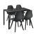 [en.casa] Set Xenia masa cu 4 scaune design, masa 105 x 60 cm, scaun 83 x 54 cm, sticla/metal/plastic, negru HausGarden Leisure