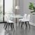 [en.casa] Set Xenia masa cu 4 scaune design, masa 105 x 60 cm, scaun 83 x 54 cm, sticla/metal/plastic, alb/negru HausGarden Leisure