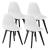 [en.casa] Set Xenia masa cu 4 scaune design, masa 105 x 60 cm, scaun 83 x 54 cm, sticla/metal/plastic, alb/negru HausGarden Leisure