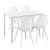 [en.casa] Set Xenia masa cu 4 scaune design, masa 105 x 60 cm, scaun 83 x 54 cm, sticla/metal/plastic, alb HausGarden Leisure