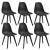 [en.casa]® Set sase bucati scaune design Axa, 83 x 54 x 48 cm, plastic, negru HausGarden Leisure