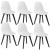 [en.casa]® Set sase bucati scaune design Axa, 83 x 54 x 48 cm, plastic, alb/negru HausGarden Leisure