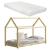Pat copii Kira cu saltea forma casuta culoare brad natur [en.casa] HausGarden Leisure