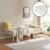 Pat metalic AADB-4401 cu saltea otel alb [en.casa] HausGarden Leisure