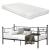 Pat metalic AADB-4402 cu saltea otel negru [en.casa] HausGarden Leisure