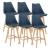 Scaune bar LublinB set 6 buc 105 x 48 x 58 cm albastru [en.casa] HausGarden Leisure