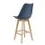 Scaune bar Lublin A set 4 buc plastic/imitatie piele/lemn albastru [en.casa] HausGarden Leisure