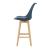 Scaune bar Lublin A set 4 buc plastic/imitatie piele/lemn albastru [en.casa] HausGarden Leisure