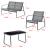 Set mobilier gradina Palencia DG  masa 2 scaune banca gri inchis/negru [en.casa] HausGarden Leisure