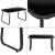 Set mobilier gradina Palencia HG  masa 2 scaune banca gri deschis/negru [en.casa] HausGarden Leisure