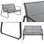 Set mobilier gradina Palencia HG  masa 2 scaune banca gri deschis/negru [en.casa] HausGarden Leisure