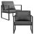 Set mobilier gradina LerumS masa 2 scaune canapea negru/gri inchis [casa.pro] HausGarden Leisure