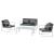 Set mobilier gradina Lerum masa 2 scaune canapea alb/gri deschis [casa.pro] HausGarden Leisure