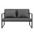 Canapea exterior LerumS metal/poliester negru/gri inchis [casa.pro] HausGarden Leisure