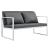 Canapea exterior Lerum metal/poliester alb/grideschis [casa.pro] HausGarden Leisure