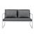 Canapea exterior Lerum metal/poliester alb/grideschis [casa.pro] HausGarden Leisure
