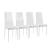 Set Hamburg masa cu 4 scaune otel sticla imitatie piele alb [en.casa] HausGarden Leisure