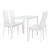 Set Hamburg masa cu 4 scaune otel sticla imitatie piele alb [en.casa] HausGarden Leisure