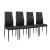 Set Hamburg masa cu 4 scaune otel sticla imitatie piele negru [en.casa] HausGarden Leisure