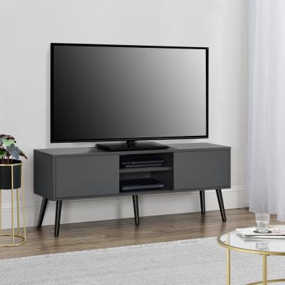 Comoda TV Eskilstuna DG gri inchis/negru [en.casa] HausGarden Leisure