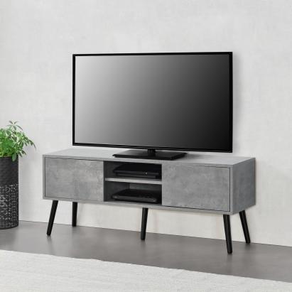 Comoda TV Eskilstuna BO efect beton/negru [en.casa] HausGarden Leisure