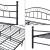 Pat metalic Agnes 208x186x84cm negru [en.casa] HausGarden Leisure