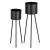 Suport flori Dalhem set 2 bucati metal negru masuri diferite [en.casa] HausGarden Leisure