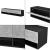 Comoda TV de perete Halmstad SBO cu 2 usi si 2 rafturi negru/efect beton [en.casa] HausGarden Leisure