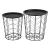 Masuta cafea Cerisey set 2 bucati cu blat detasabil metal negru [en.casa] HausGarden Leisure
