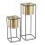 Suport plante Mettet 2 bucati masuri diferite metal negru/auriu  [en.casa] HausGarden Leisure