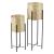 Suport plante Mol 2 bucati metal negru/auriu masuri diferite [en.casa] HausGarden Leisure