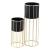 Suport plante Mortsel 2 bucati metal negru/auriu masuri diferite [en.casa] HausGarden Leisure