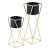 Suport plante Mons 2 bucati metal negru/auriu masuri diferite [en.casa] HausGarden Leisure