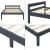 [en.casa]® Rama pat lemn Nakkila DG90,  206 x 96 x 50 cm, lemn de brad, 100 Kg, gri inchis mat lacuit, single, cu gratar HausGarden Leisure
