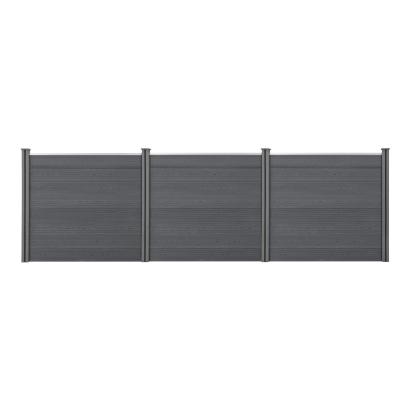 [neu.holz]® Gard Toscana, 165 x 466 cm, WPC, gri HausGarden Leisure