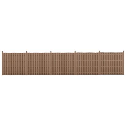 [neu.holz]® Gard Jupiter 5 panouri, 185 x 932 cm, WPC, maro HausGarden Leisure