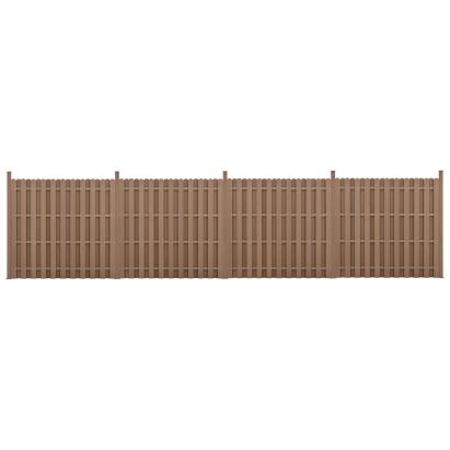[neu.holz]® Gard Jupiter 4 panouri,185 x 747 cm, WPC, maro HausGarden Leisure