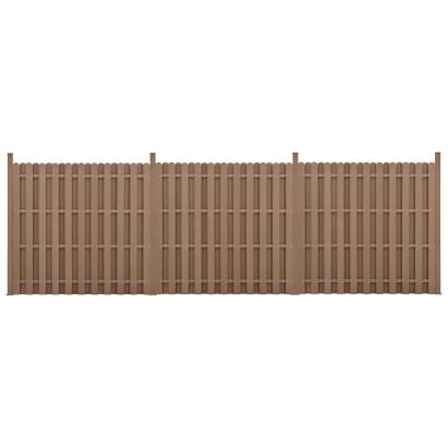 [neu.holz]® Gard Jupiter 3 panouri, 185 x 562 cm, WPC, maro HausGarden Leisure