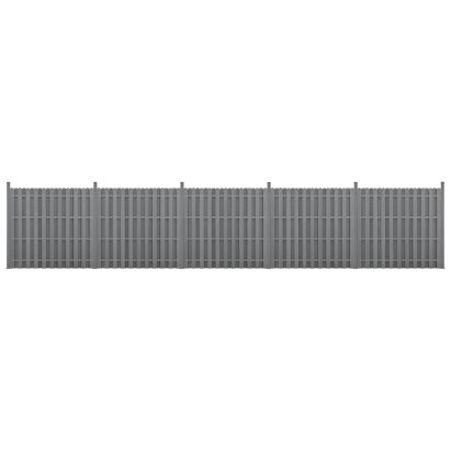 [neu.holz]®  Gard Jupiter 5 panouri, 185 x 932 cm, WPC, gri HausGarden Leisure