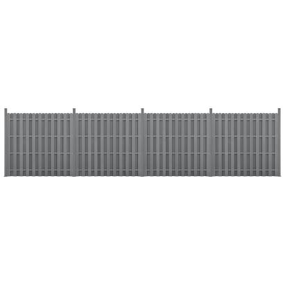 [neu.holz]® Gard Jupiter 4 panouri, 185 x 747 cm, WPC, gri HausGarden Leisure